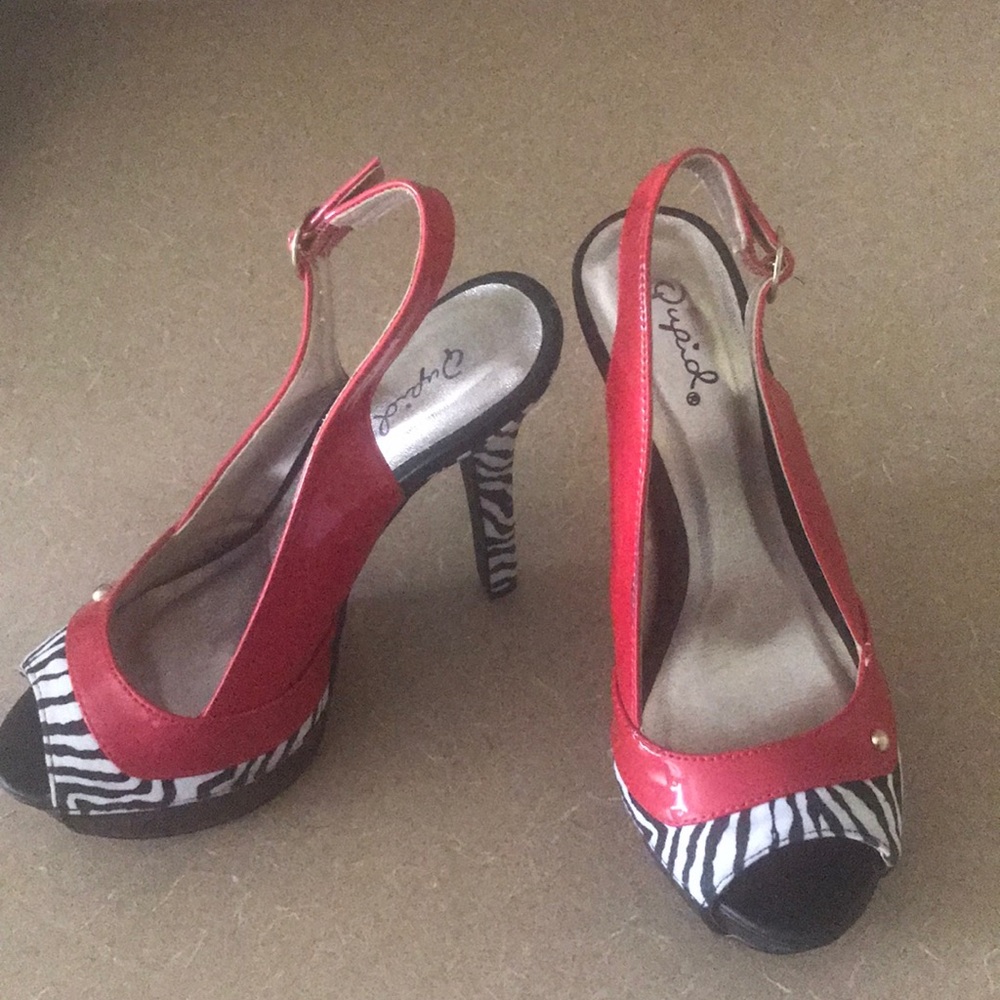 Sexy red & zebra print heels